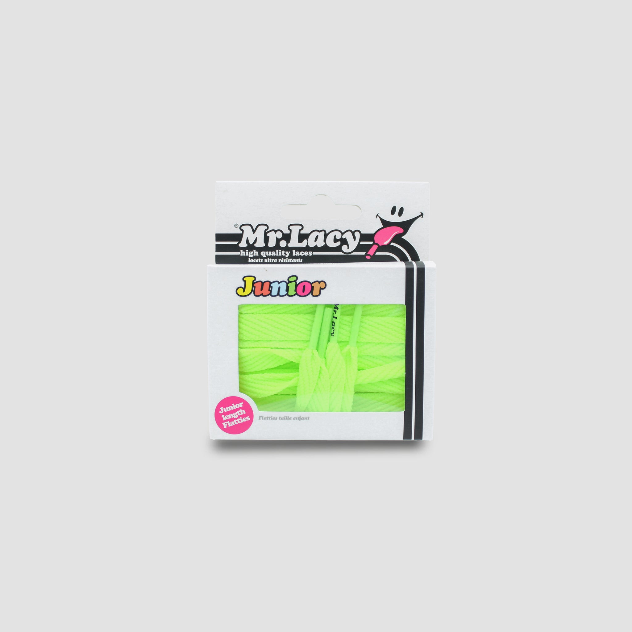 Junior Flatties Shoelaces · Neon Lime Yellow