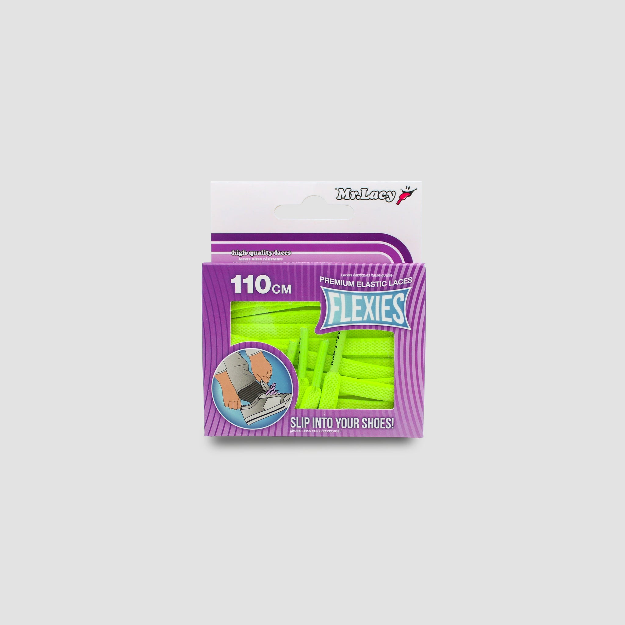 Flexies Shoelaces · Neon Lime Yellow