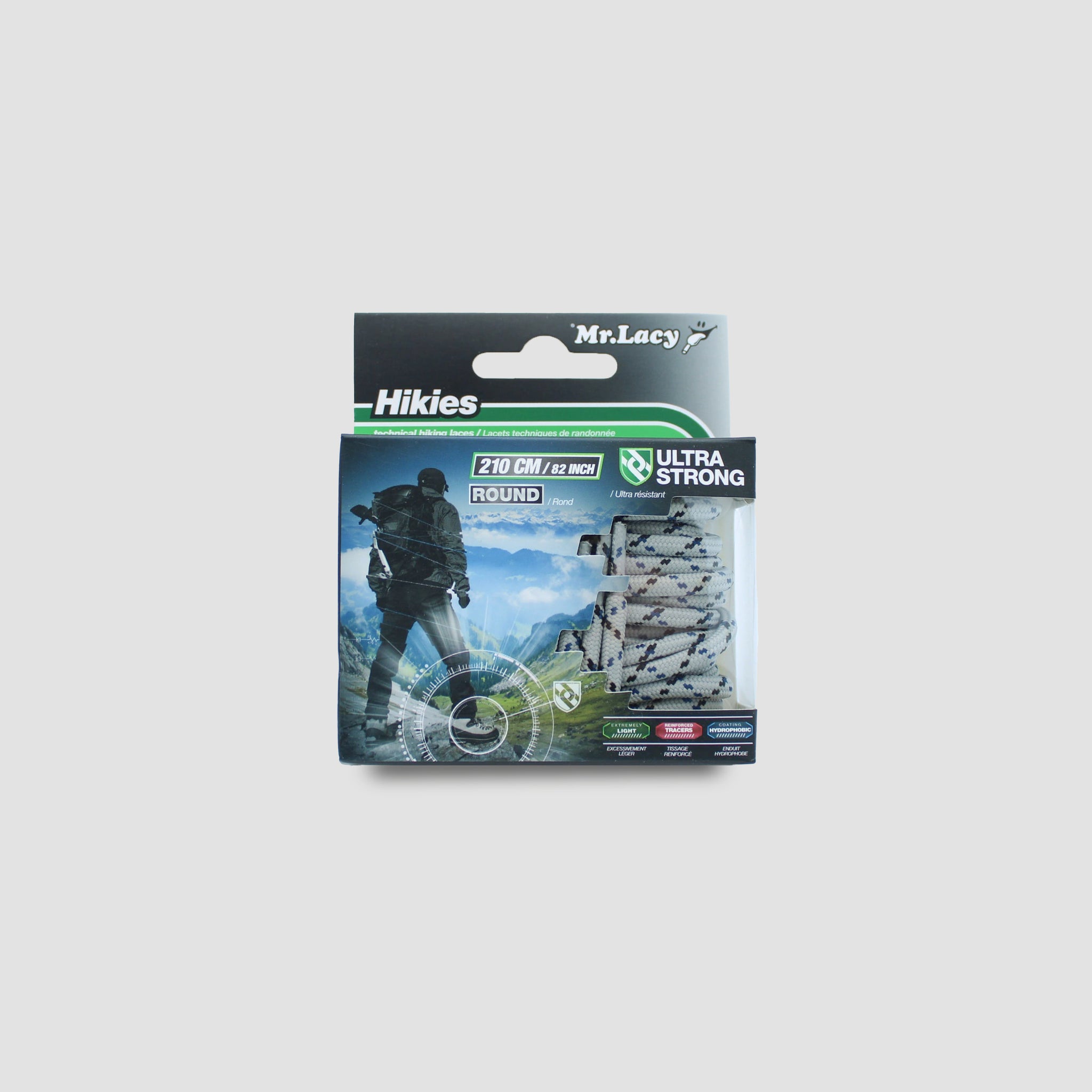 Hikies Ronde Wandelveters - Zilvergrijs/Zwart/Blauw