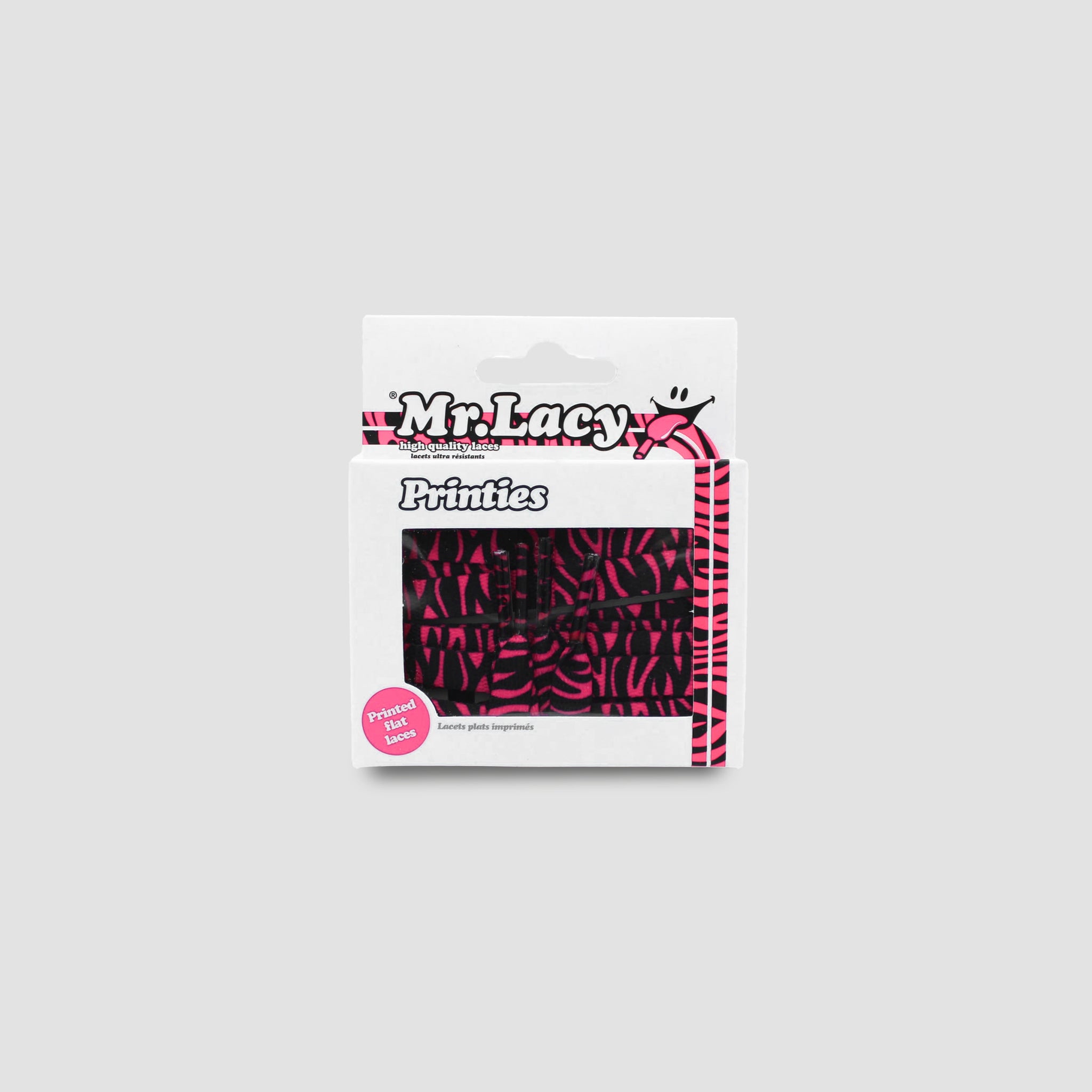 Printies Schoenveters - Hot Pink / Zwart Zebra