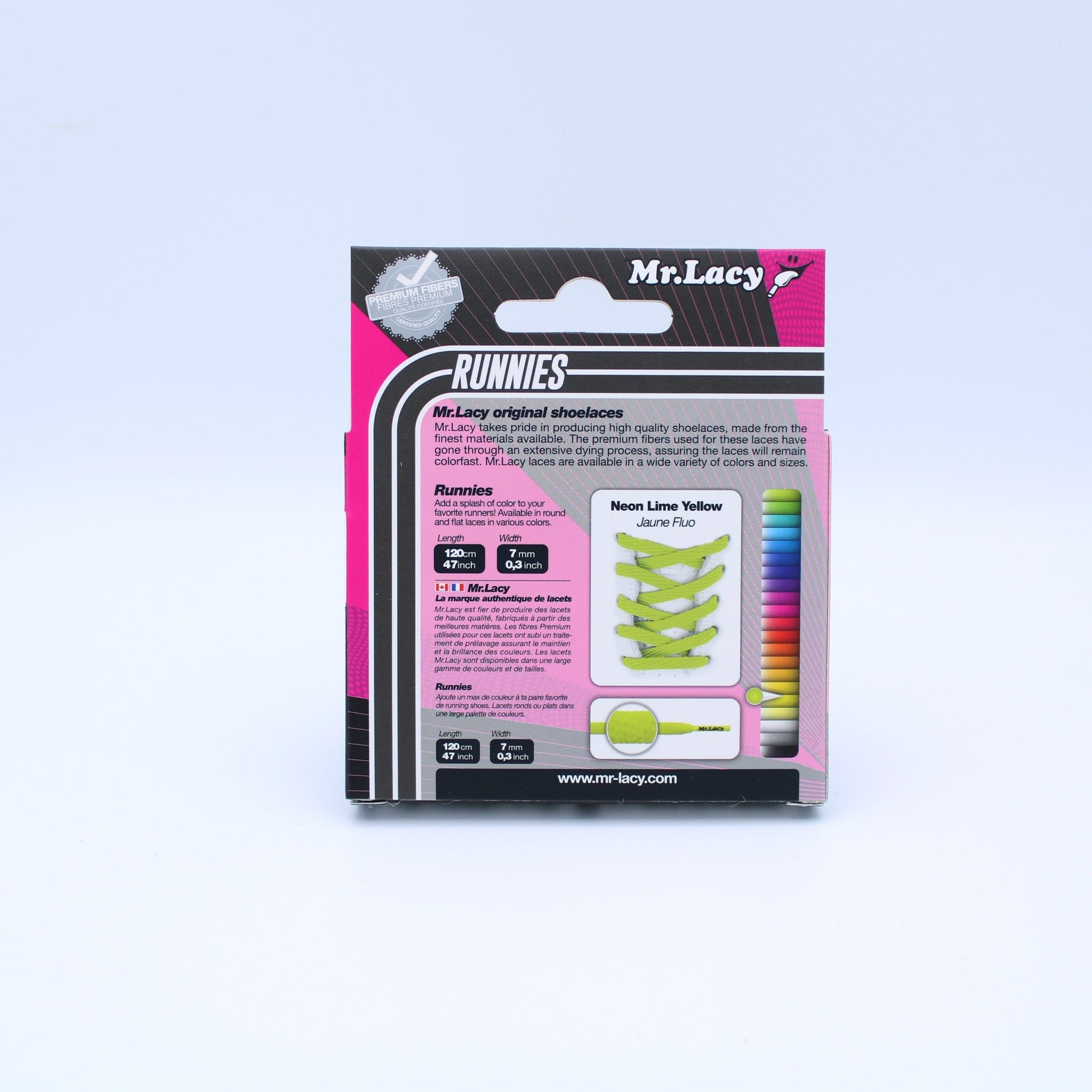 Runnies Platte Schoenveters - Neon Lime Geel - Mr.Lacy