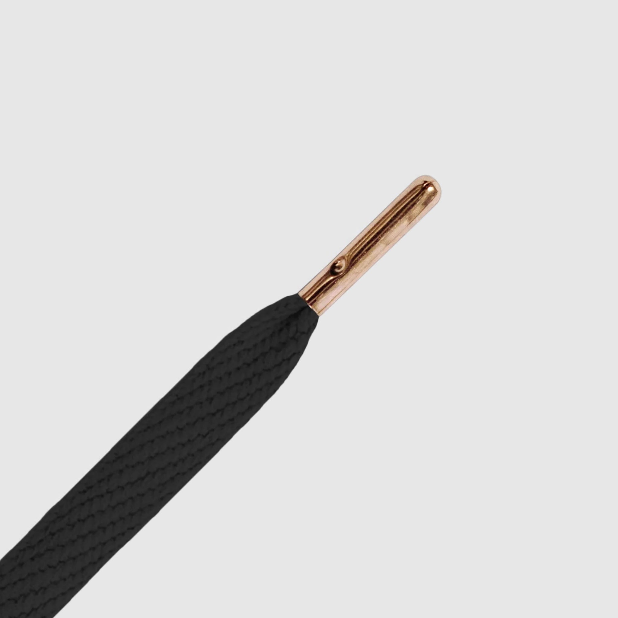 Smallies Cordones punta de metal - Negro con punta de oro rosa - Mr.Lacy