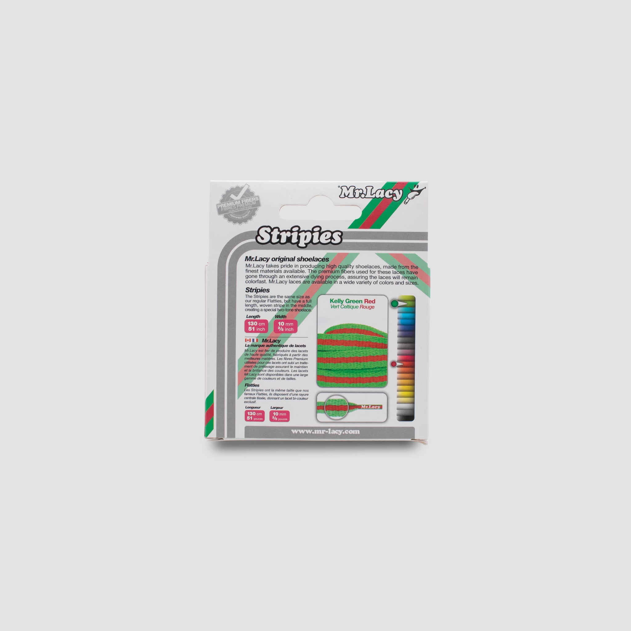 Stripies Shoelaces · Kelly Green/Red