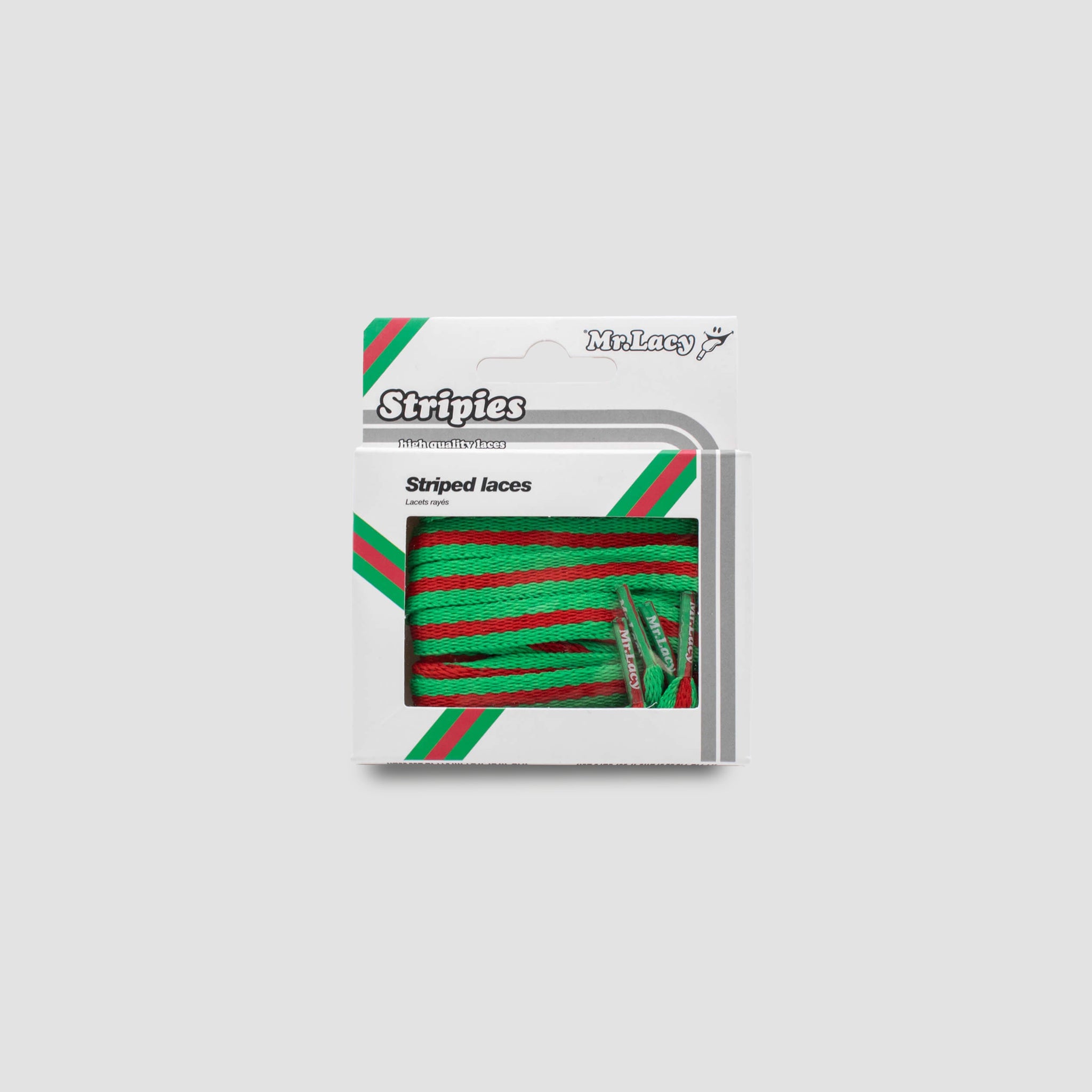 Stripies Shoelaces · Kelly Green/Red