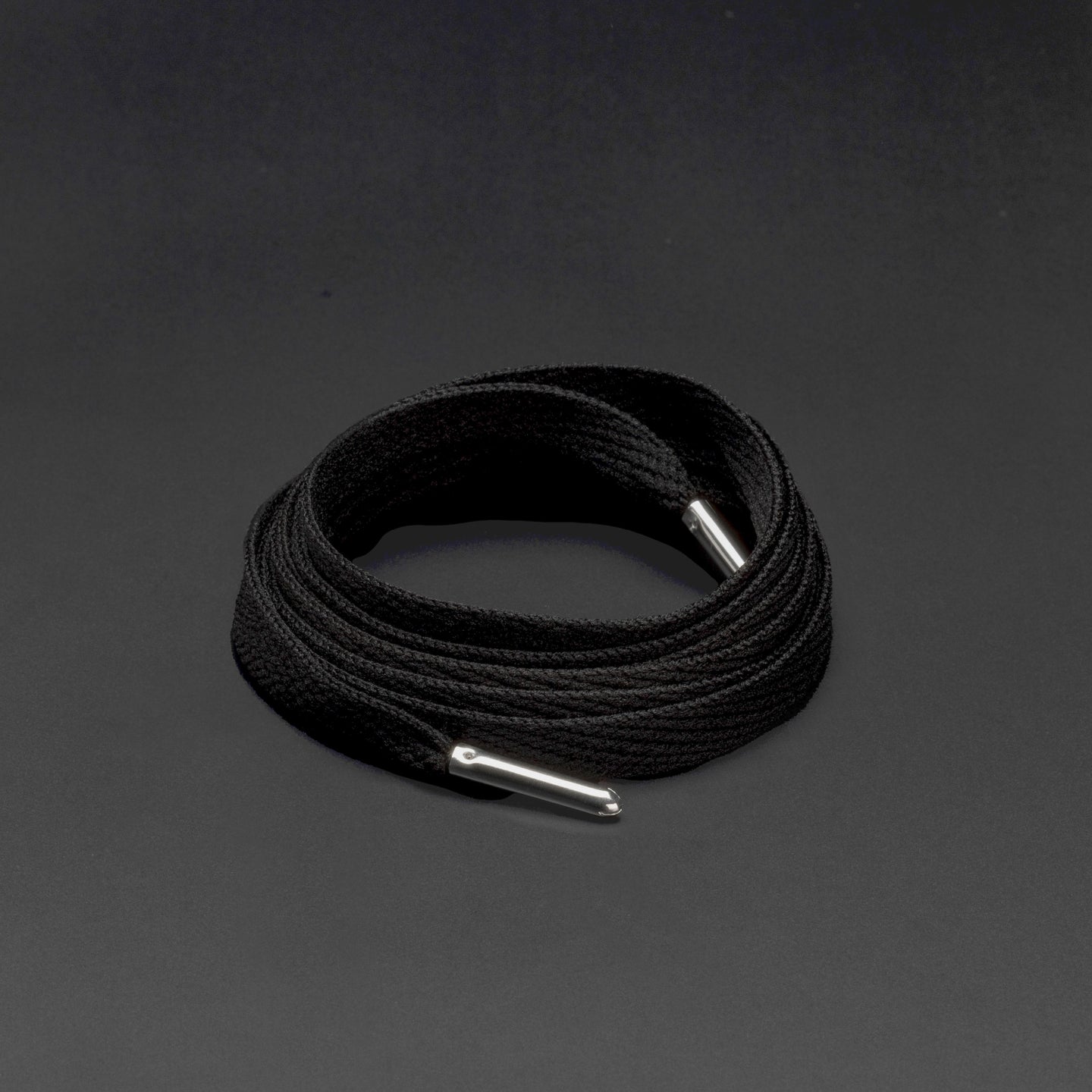 Flatties Metal Tips Shoelaces · Black with Silver Tip · Mr.Lacy