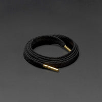 Smallies Schoenveters met metalen punt - Zwart met gouden punt - Mr.Lacy
