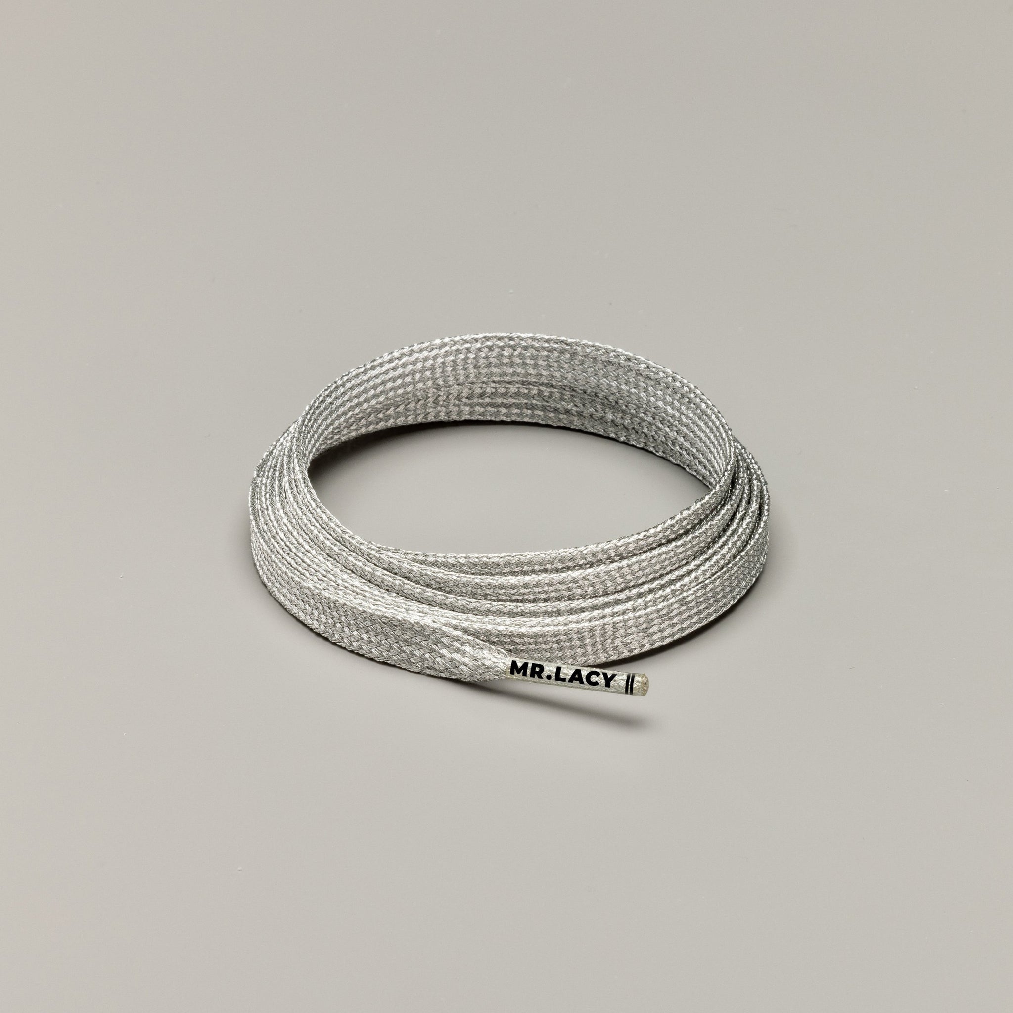 Flatties Shoelaces · Shiny Silver · Mr.Lacy