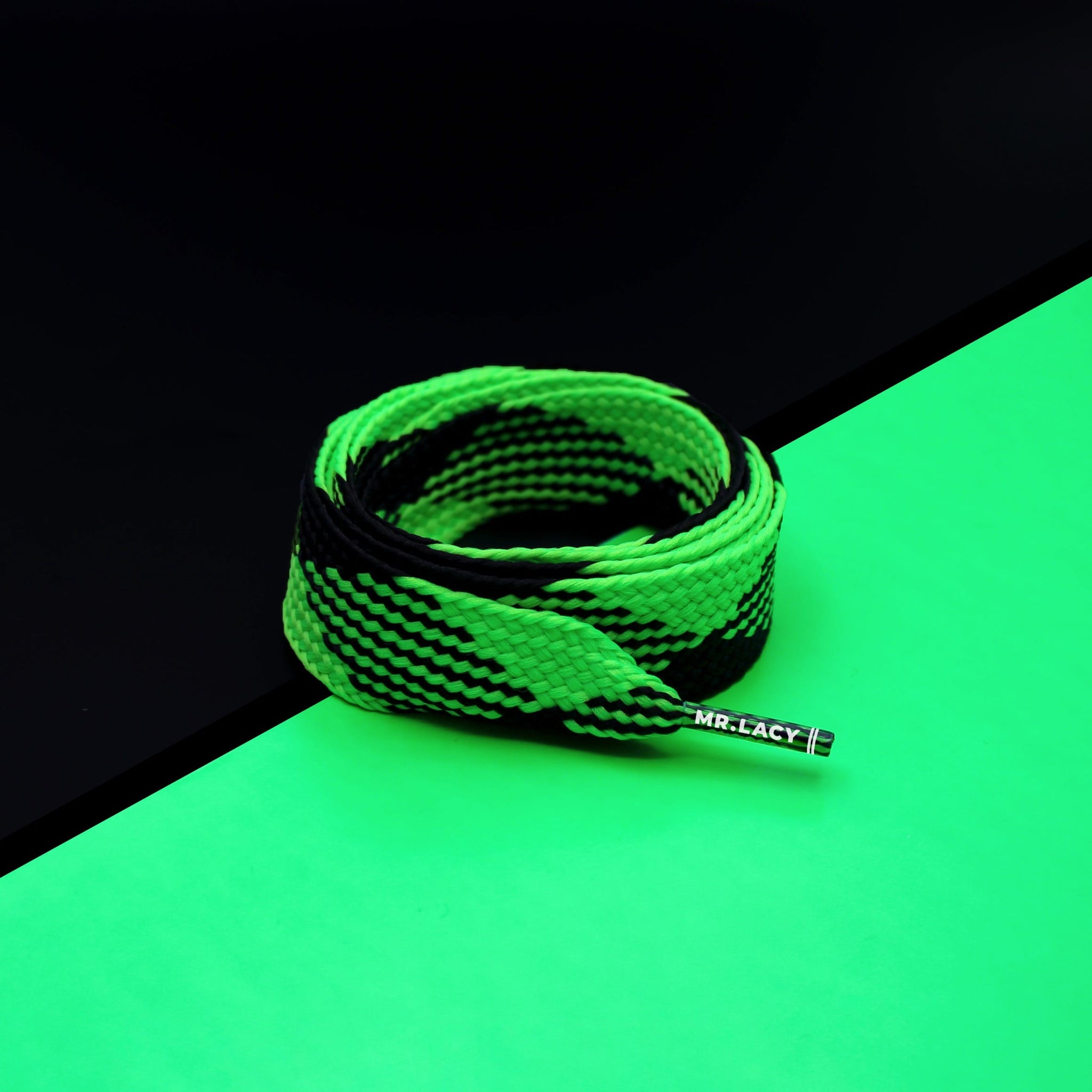 Fatties Shoelaces · Black/Green · Mr.Lacy