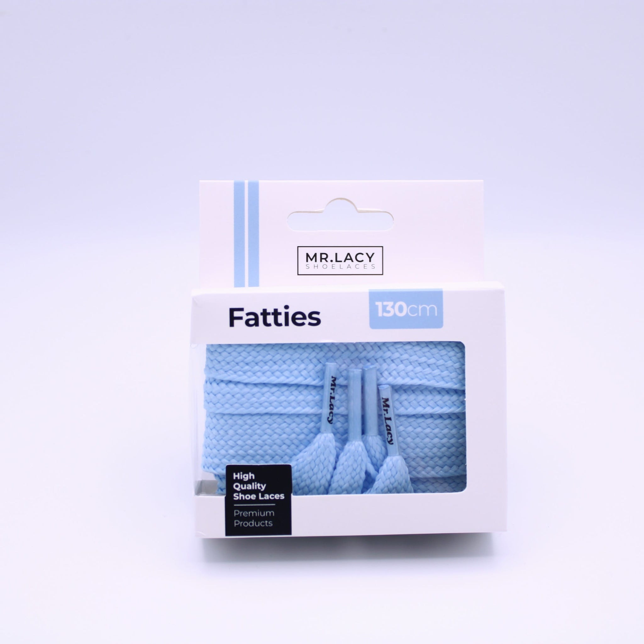 Fatties Shoelaces · Pastel Baby Blue · Mr.Lacy