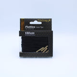 Flatties Metal Tips Shoelaces · Black with Gold Tip · Mr.Lacy