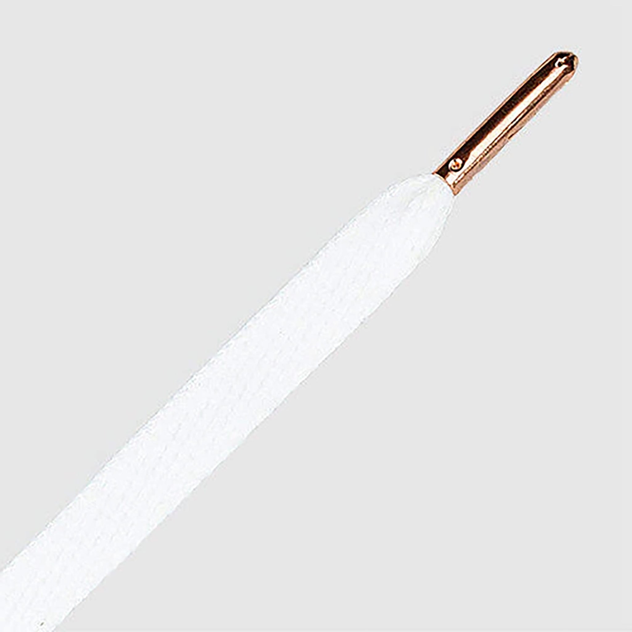 Flatties Metal Tips Shoelaces · White with Rose Gold Tip · Mr.Lacy