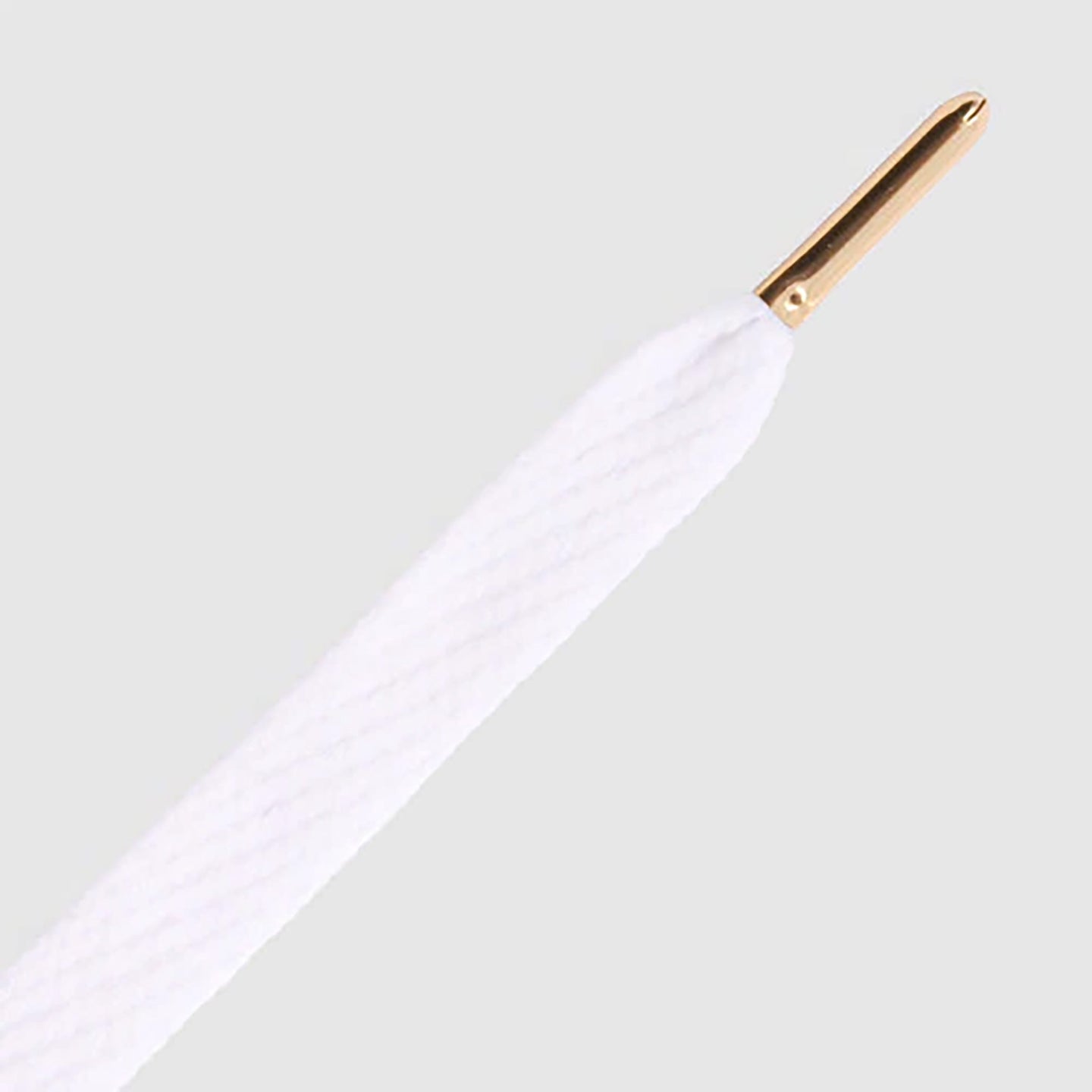 Flatties Metal Tips Shoelaces · White with Gold Tip · Mr.Lacy