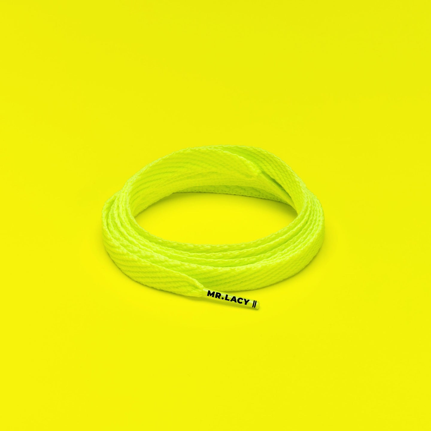 Junior Flatties Shoelaces · Neon Lime Yellow · Mr.Lacy