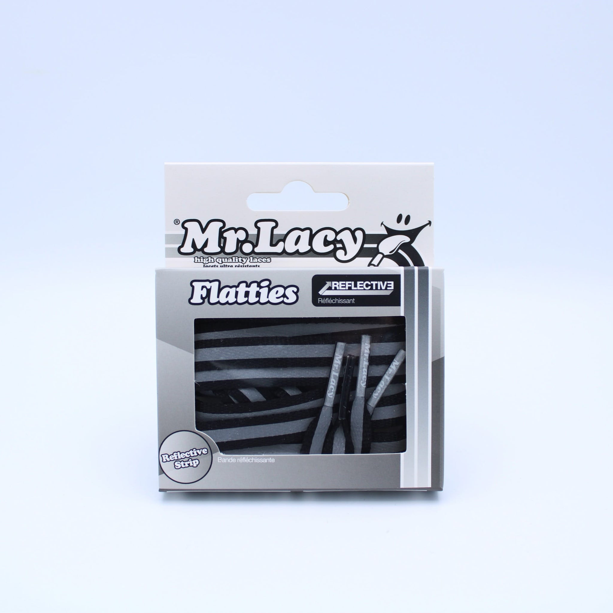 Flatties Shoelaces · Reflective Black · Mr.Lacy