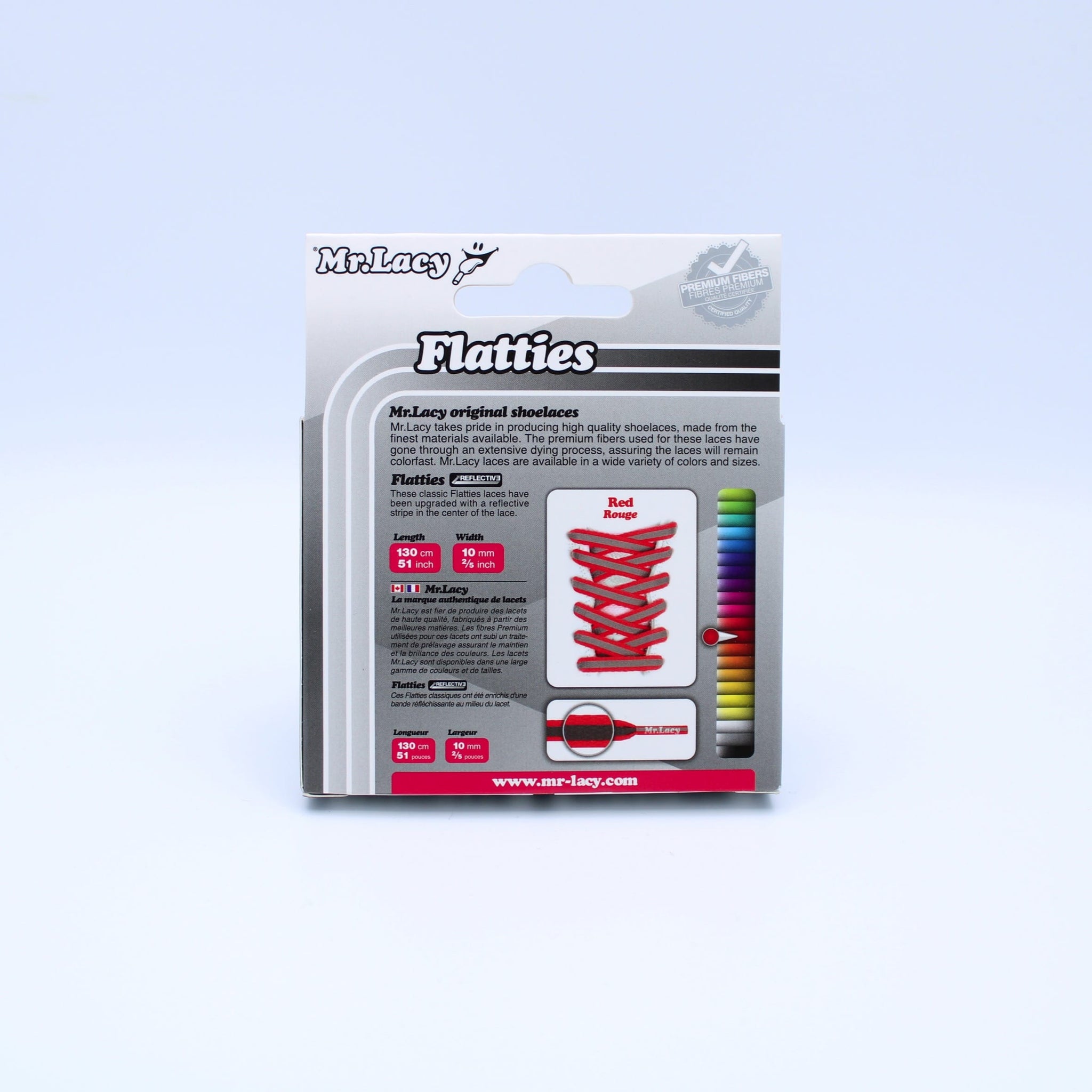 Flatties Shoelaces · Reflective Red · Mr.Lacy