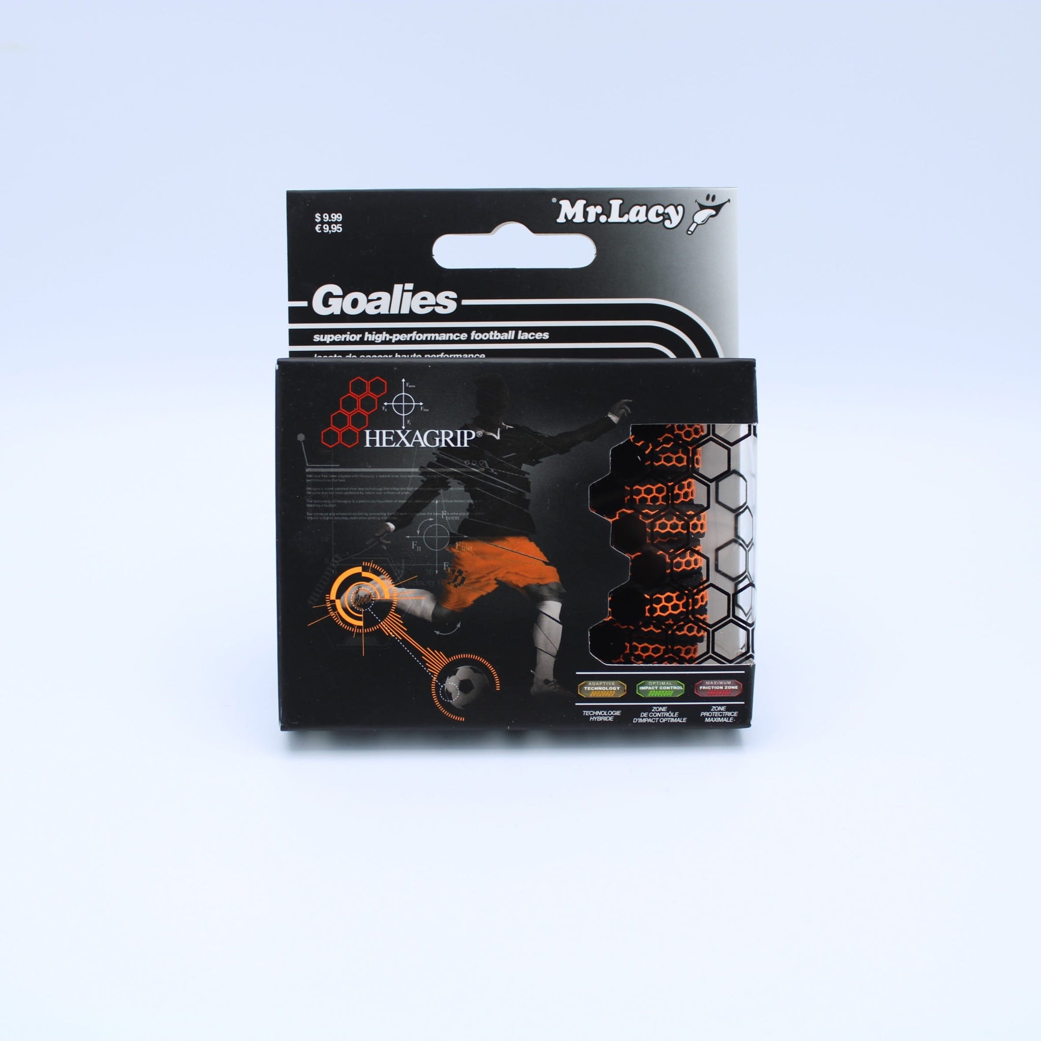 Goalies Football Boot Laces · Black/Bright Orange · Mr.Lacy