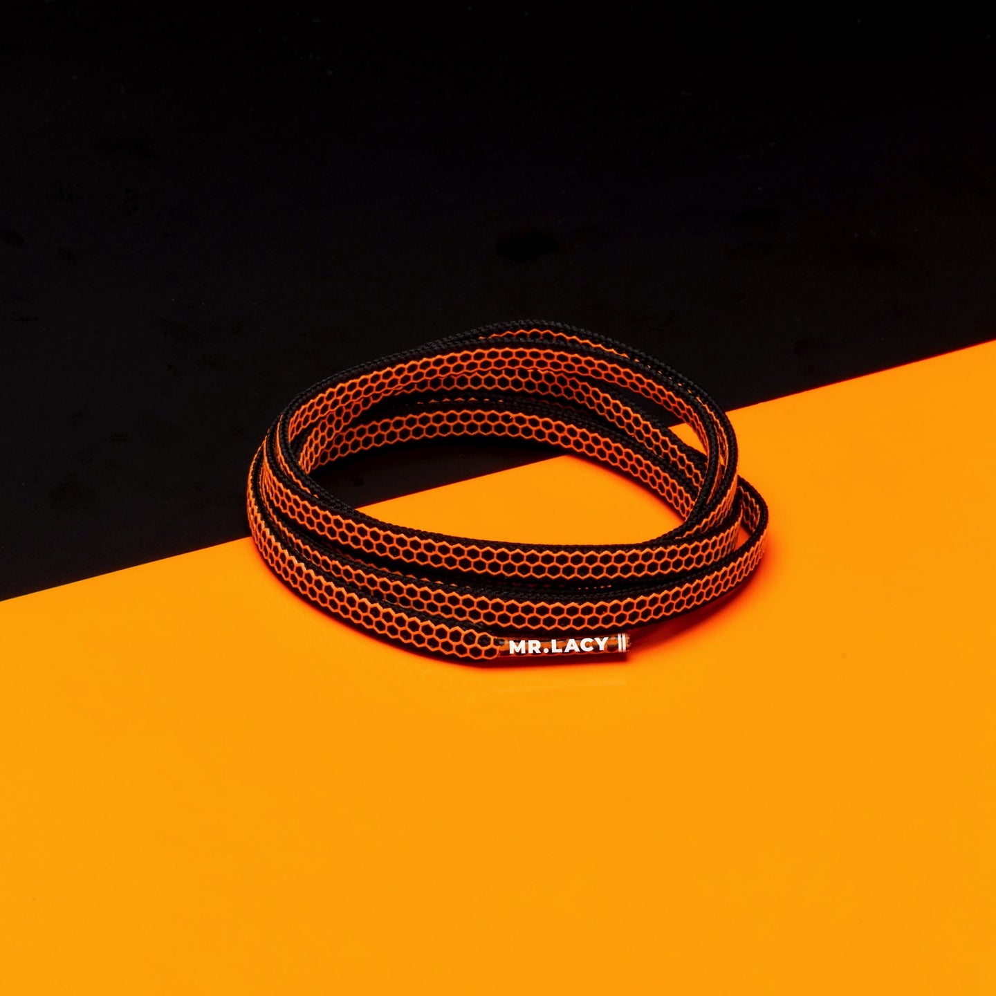 Goalies Football Boot Laces · Black/Bright Orange · Mr.Lacy