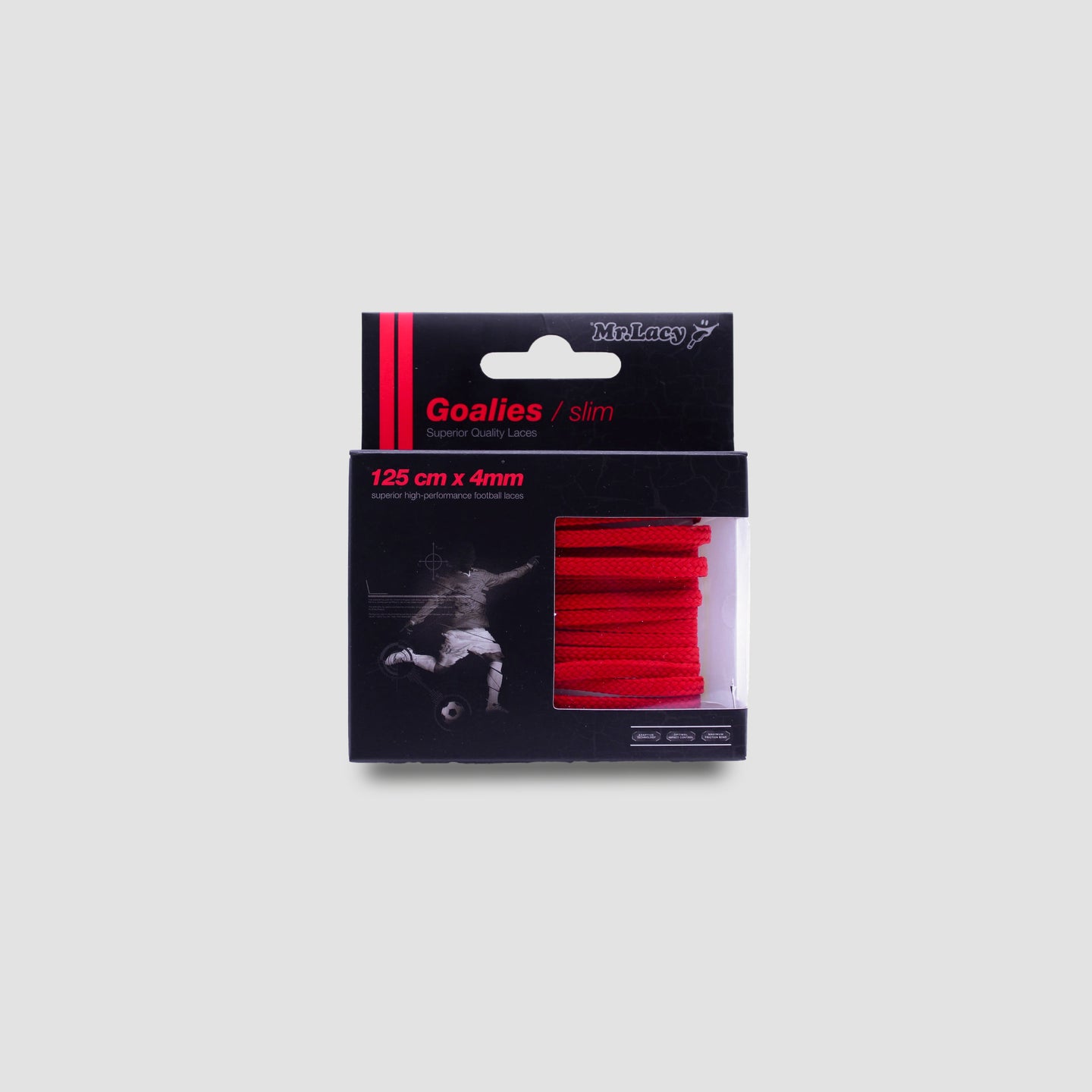 Goalies Slim Football Boot Laces - Rouge