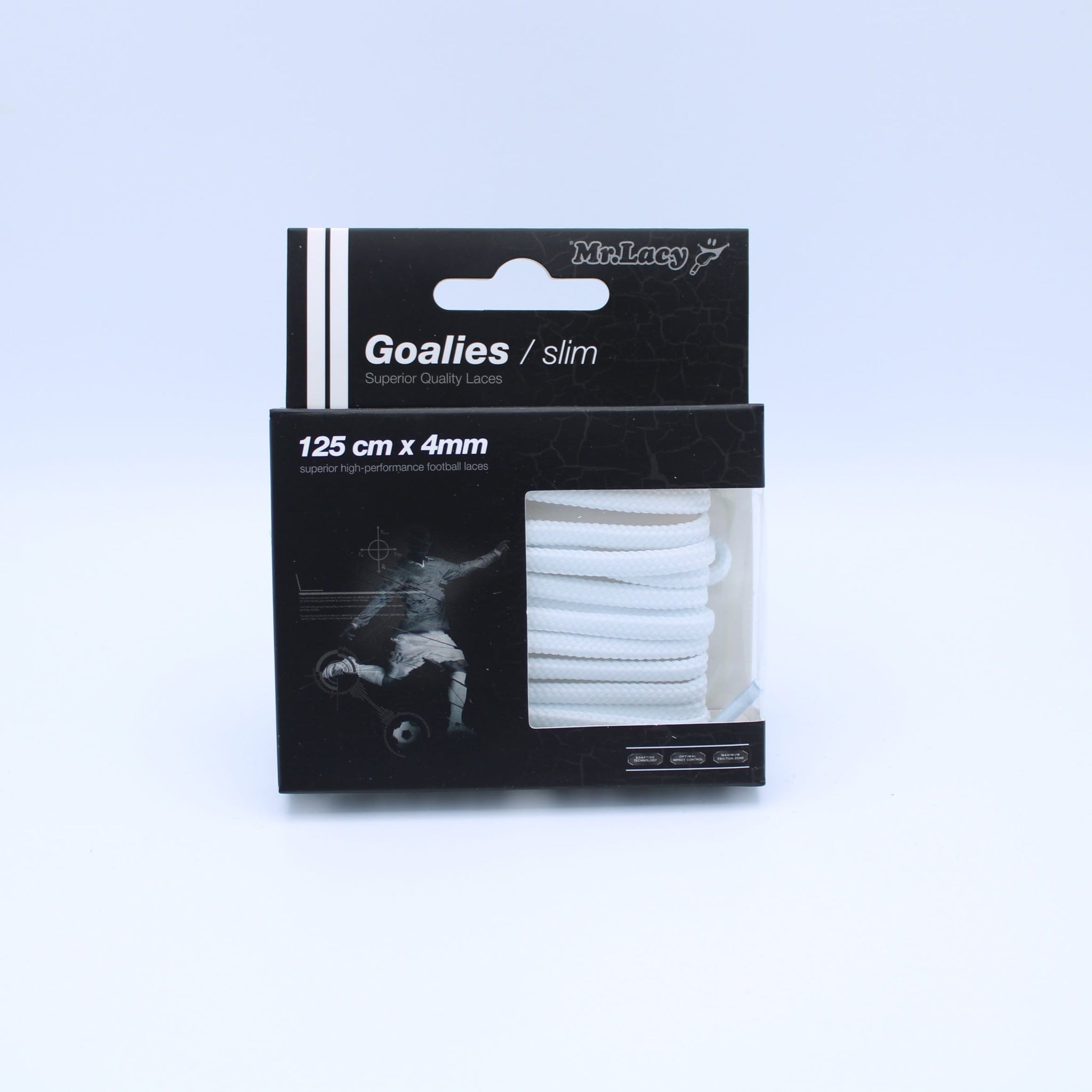 Goalies Slim Football Boot Laces · White · Mr.Lacy