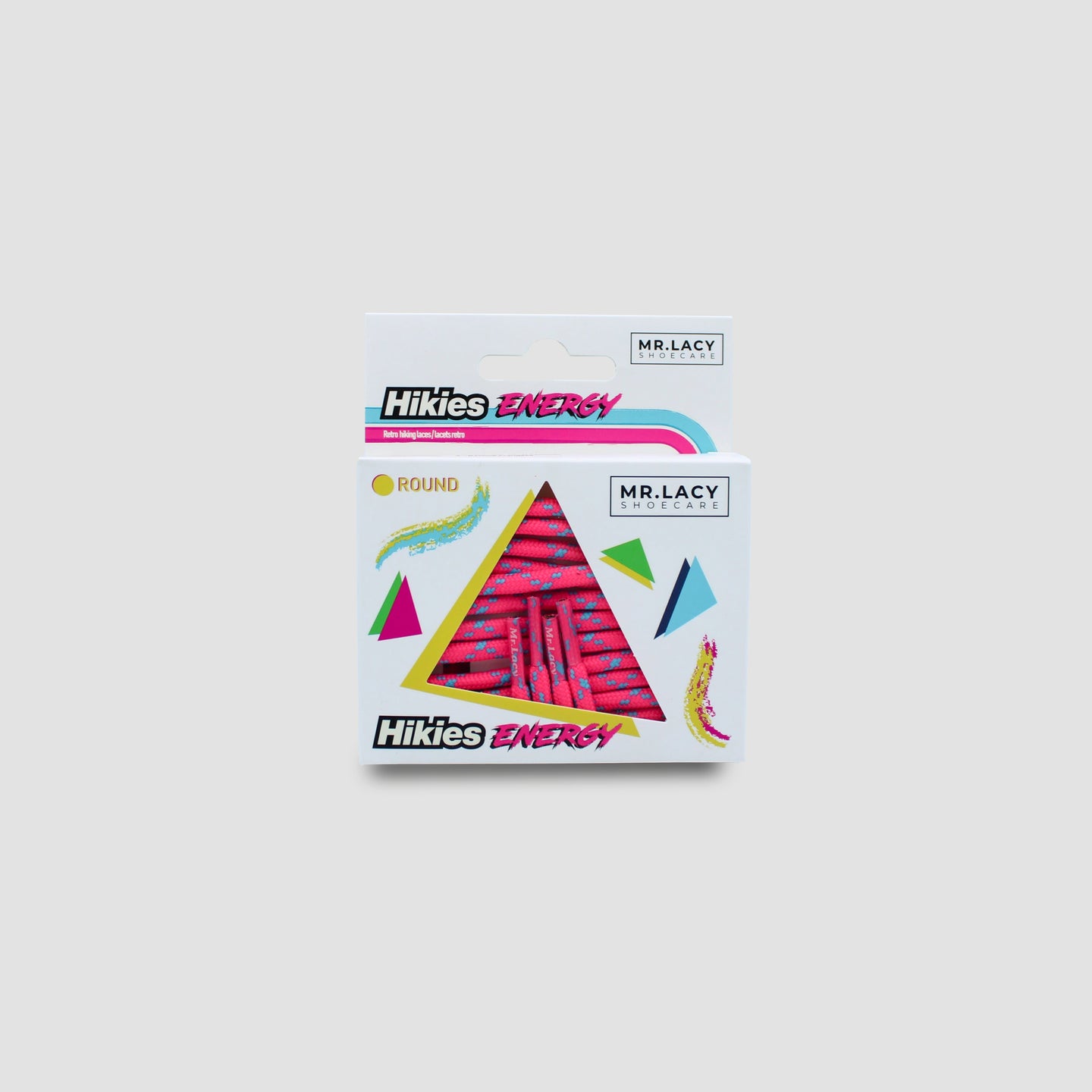 Hikies ENERGY Round Laces · Mellow Blue/Neon Pink