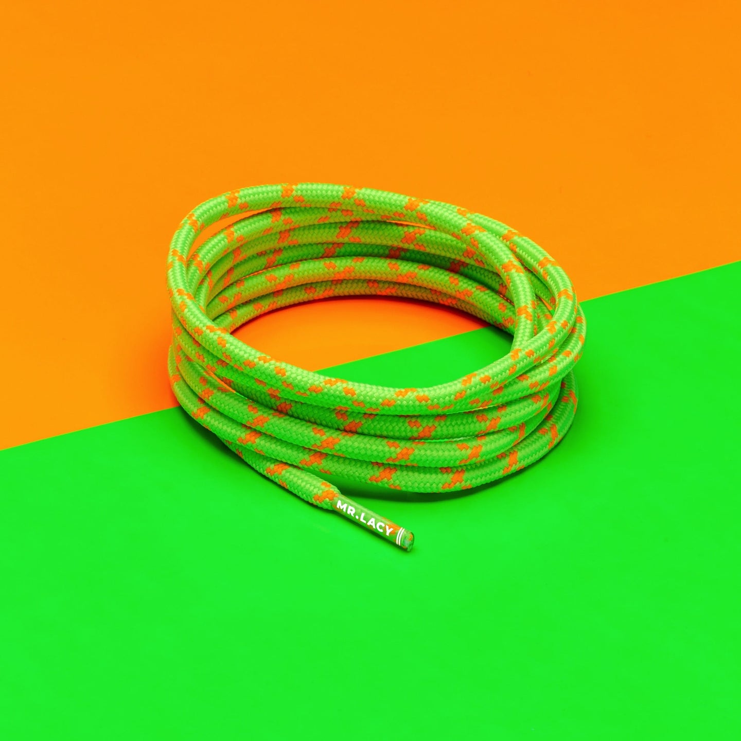 Hikies ENERGY Round Laces · Bright Orange/Neon Green · Mr.Lacy