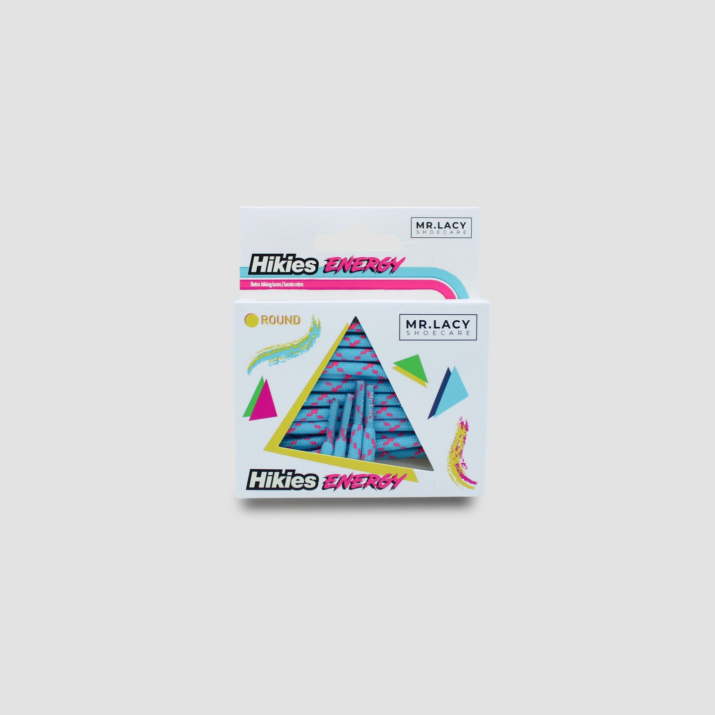 Hikies ENERGY Round Laces · Neon Pink/Mellow Blue
