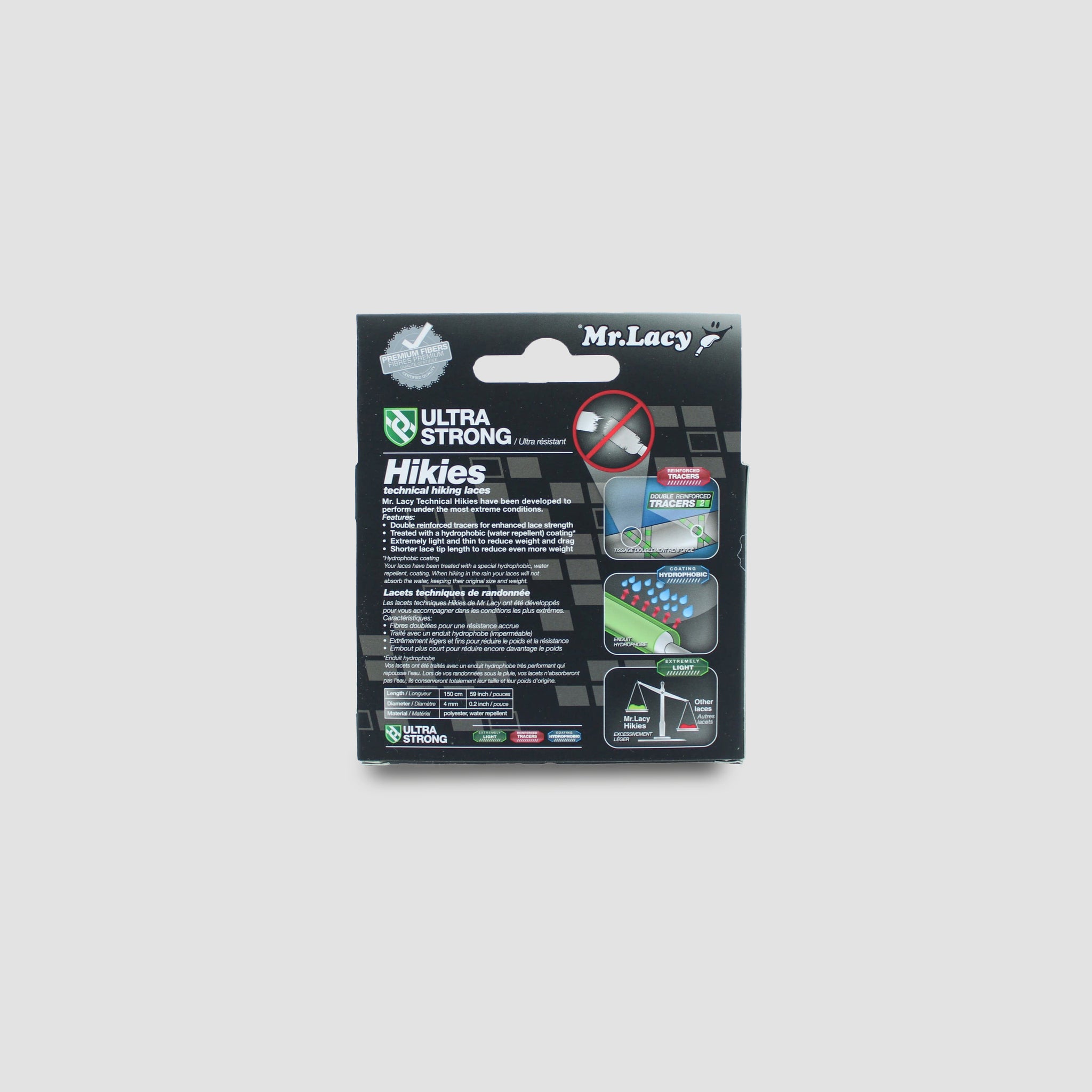 Hikies Round Boot Laces · Black/Grey/Light Grey