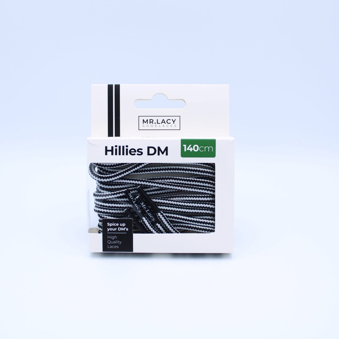 Hillies DM Round Boot Laces - Schwarz / Weiß - Mr.Lacy