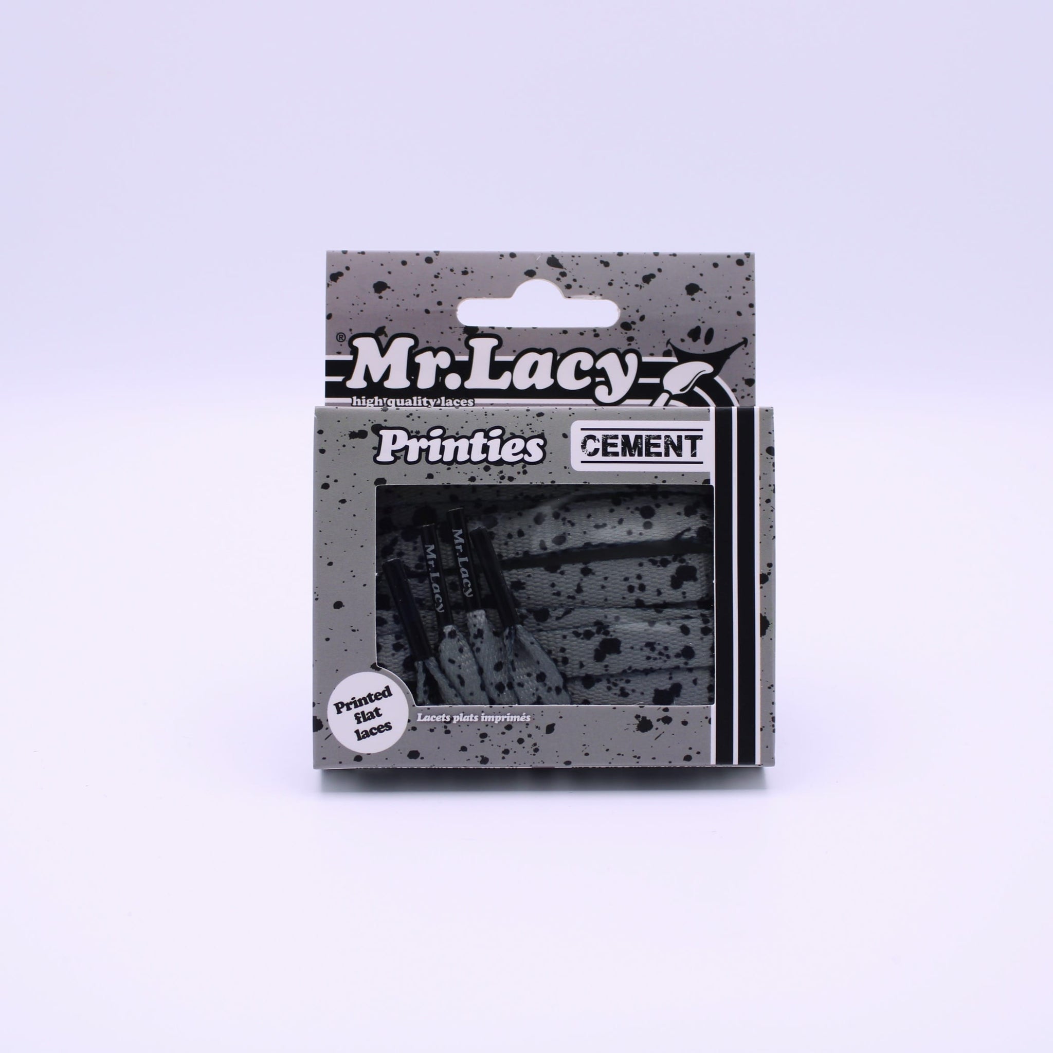 Printies Shoelaces · Cement Grey/Black Speckle · Mr.Lacy