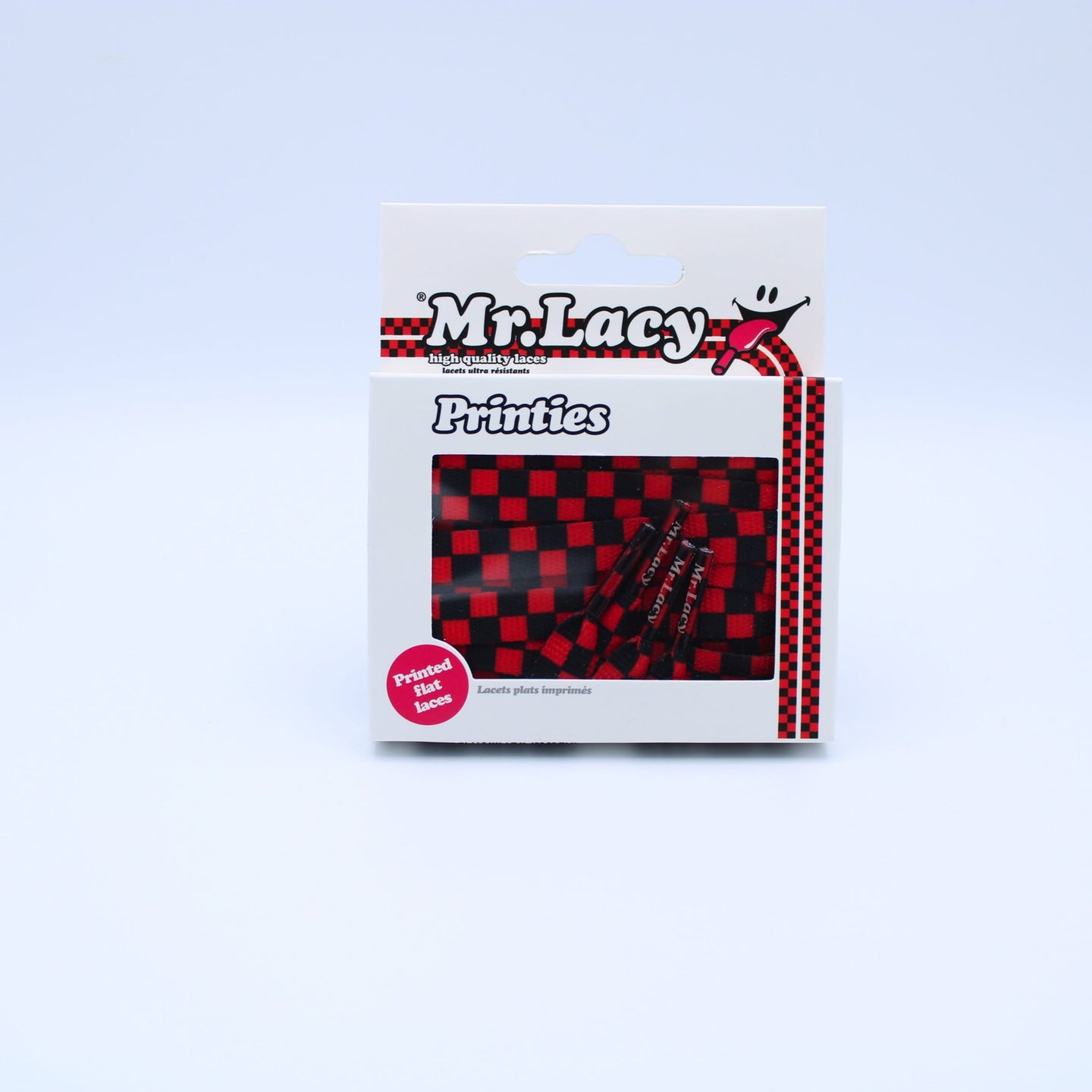 Printies Shoelaces · Checkered Red/Black · Mr.Lacy