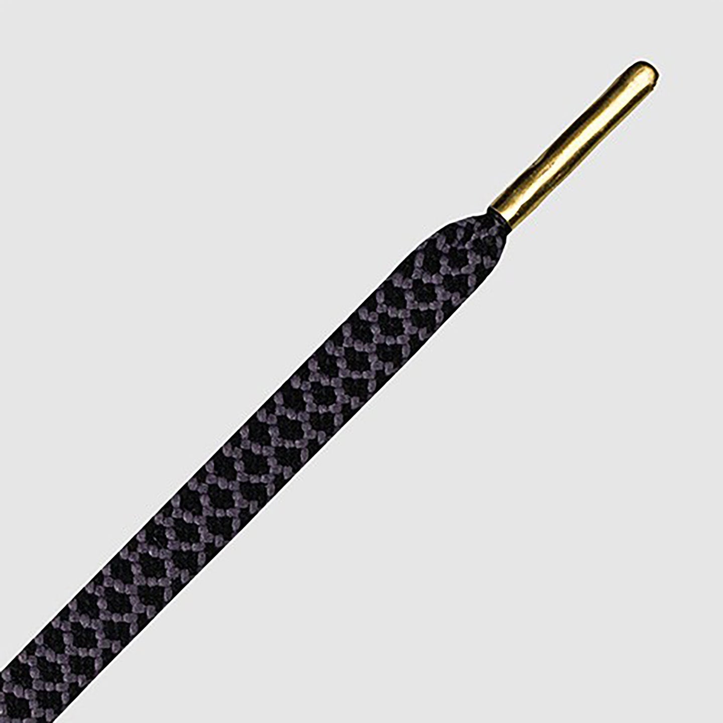 Ropies Flat Shoelaces · Black/Dark Grey/Gold Tip · Mr.Lacy