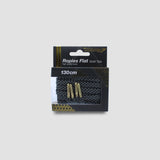 Ropies Flat Shoelaces · Black/Dark Grey/Gold Tip