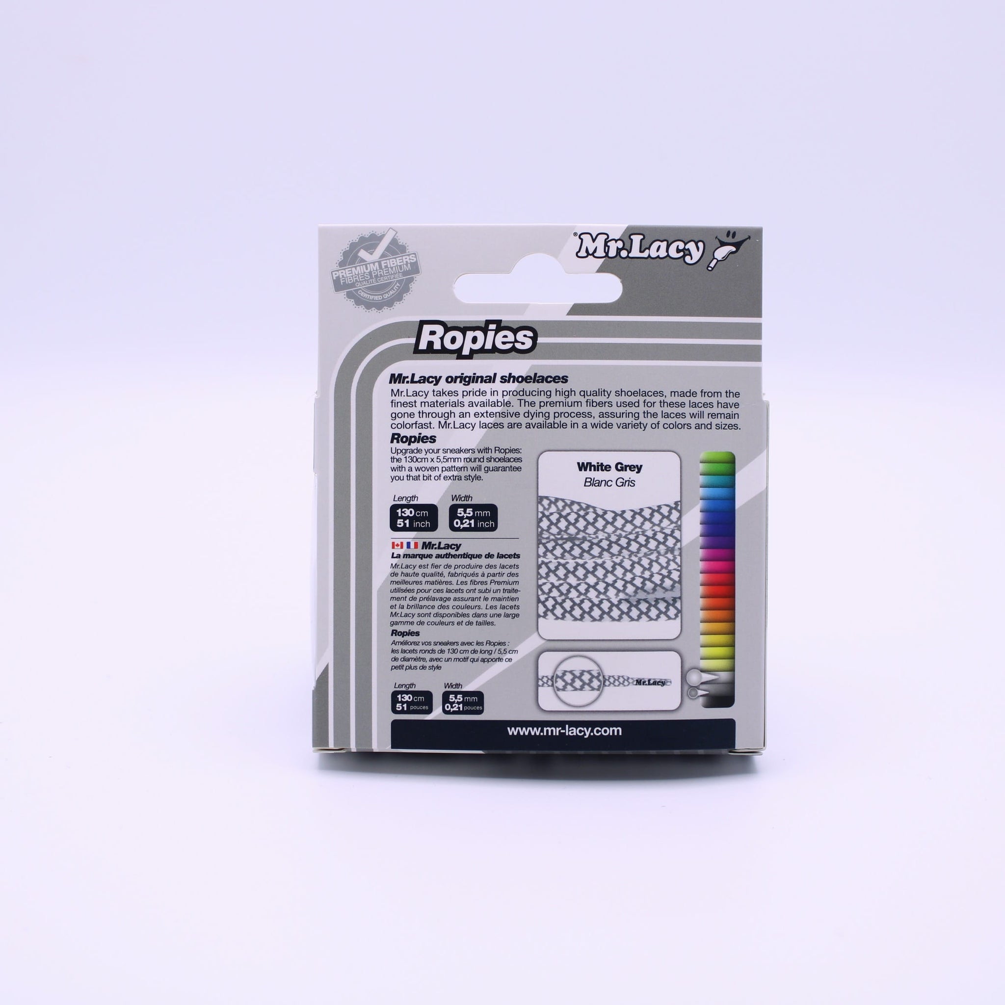 Ropies Shoelaces · White/Grey · Mr.Lacy