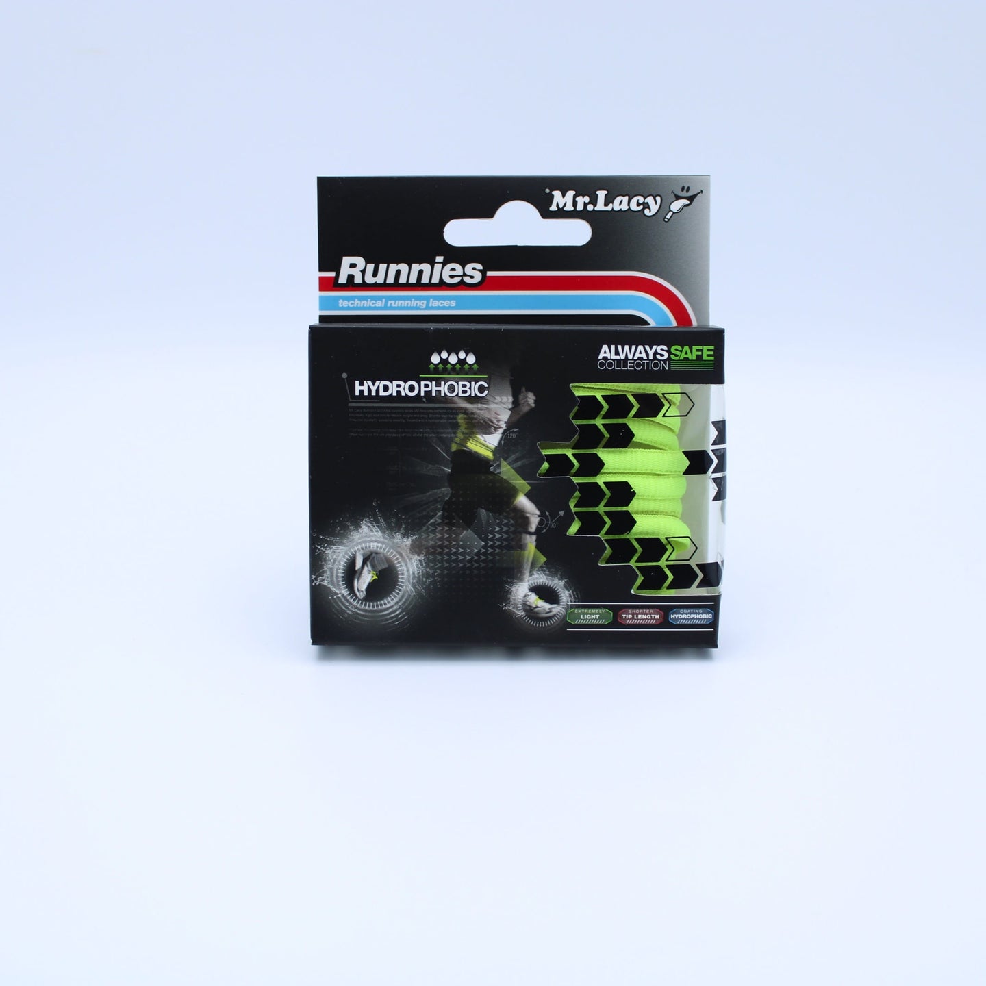 Runnies Hydrophobic Shoelaces · Neon Lime Yellow · Mr.Lacy