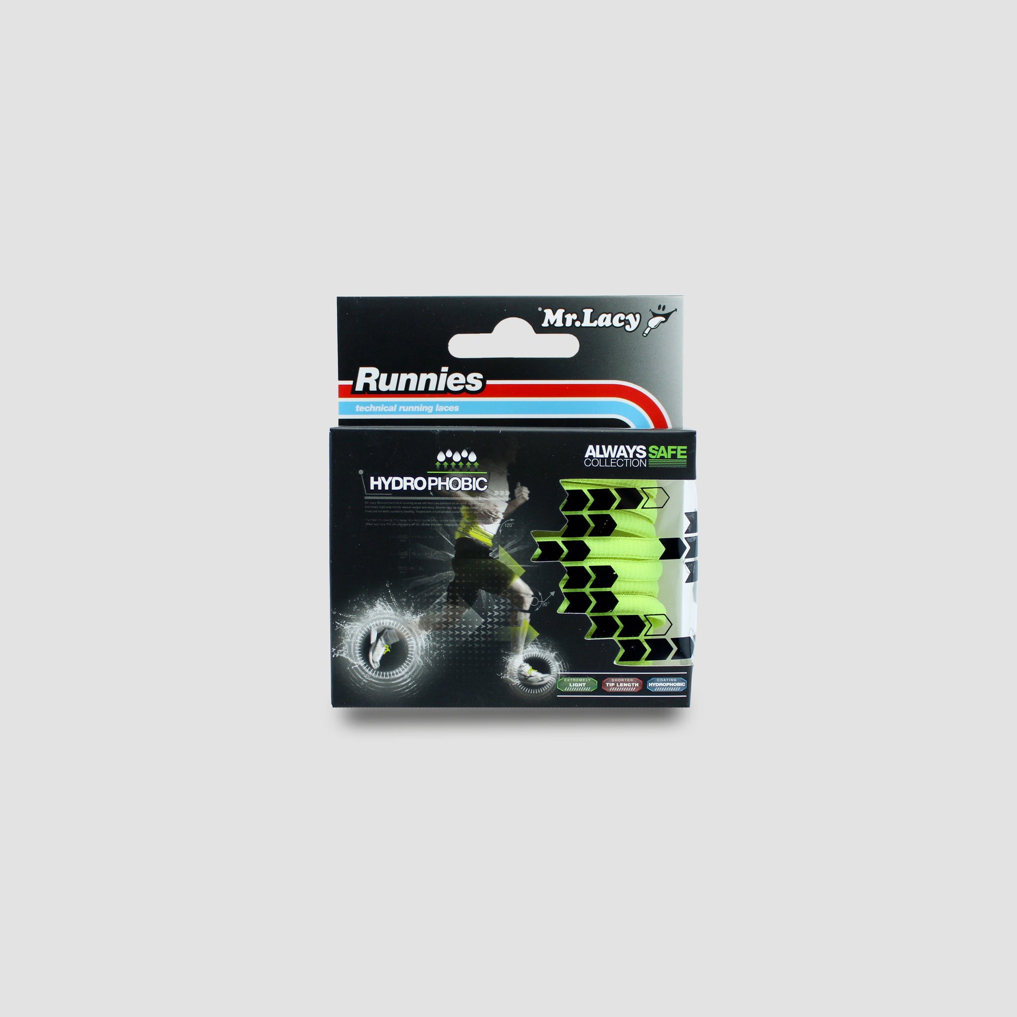 Runnies Hydrophobic Shoelaces · Neon Lime Yellow