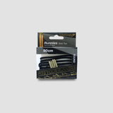 Runnies Round Metal Tips Shoelaces · Black with Gold Tip