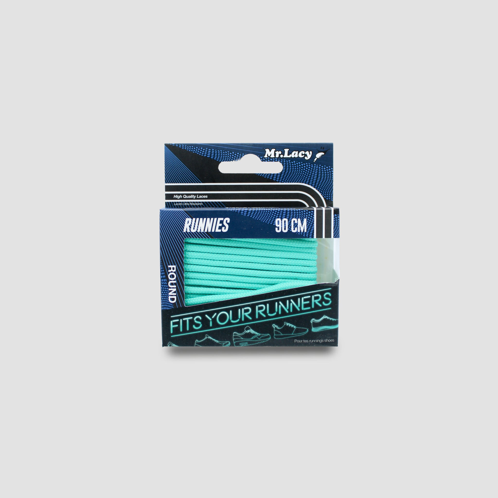 Lacets ronds Runnies - Vert menthe