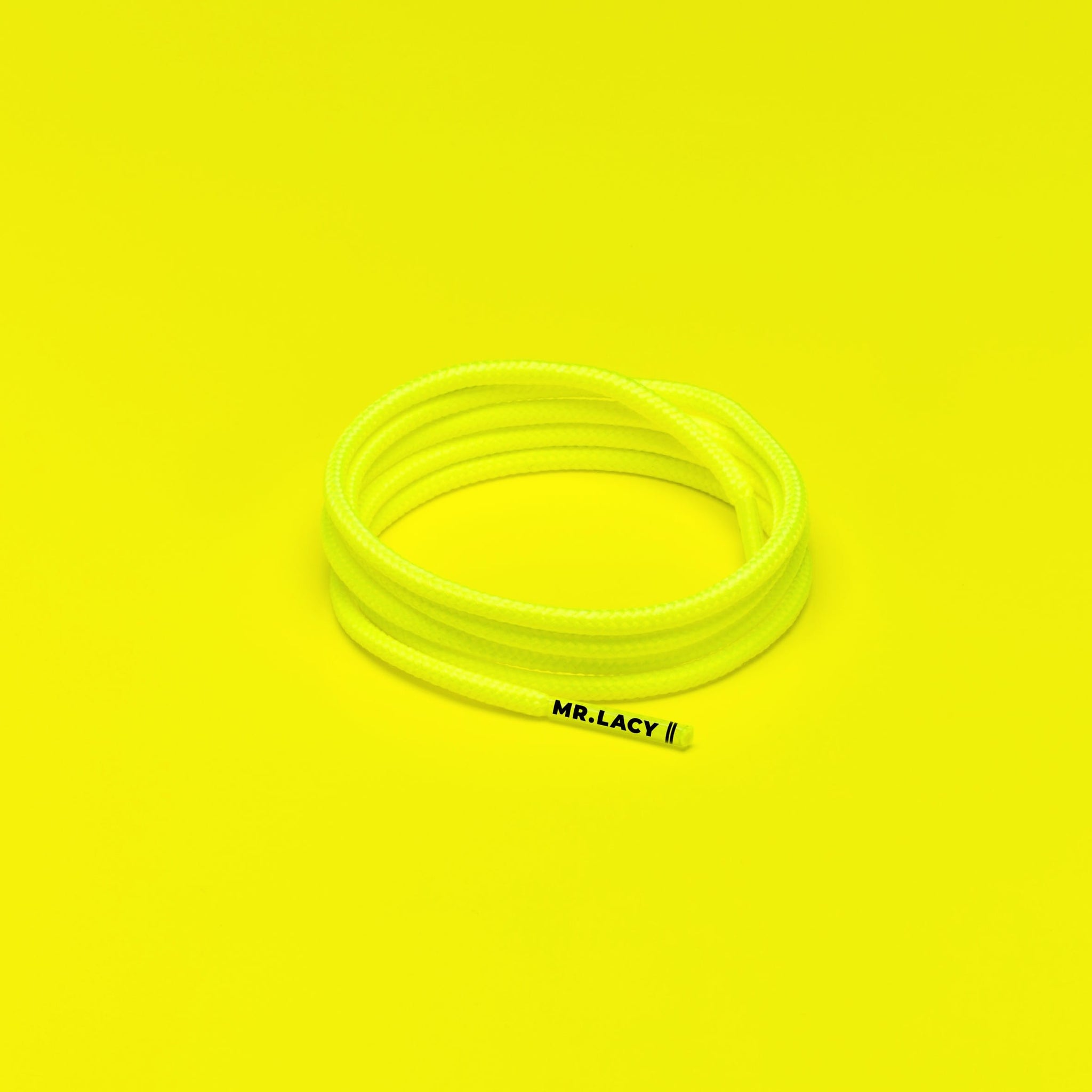 Runnies Round Shoelaces · Neon Lime Yellow · Mr.Lacy