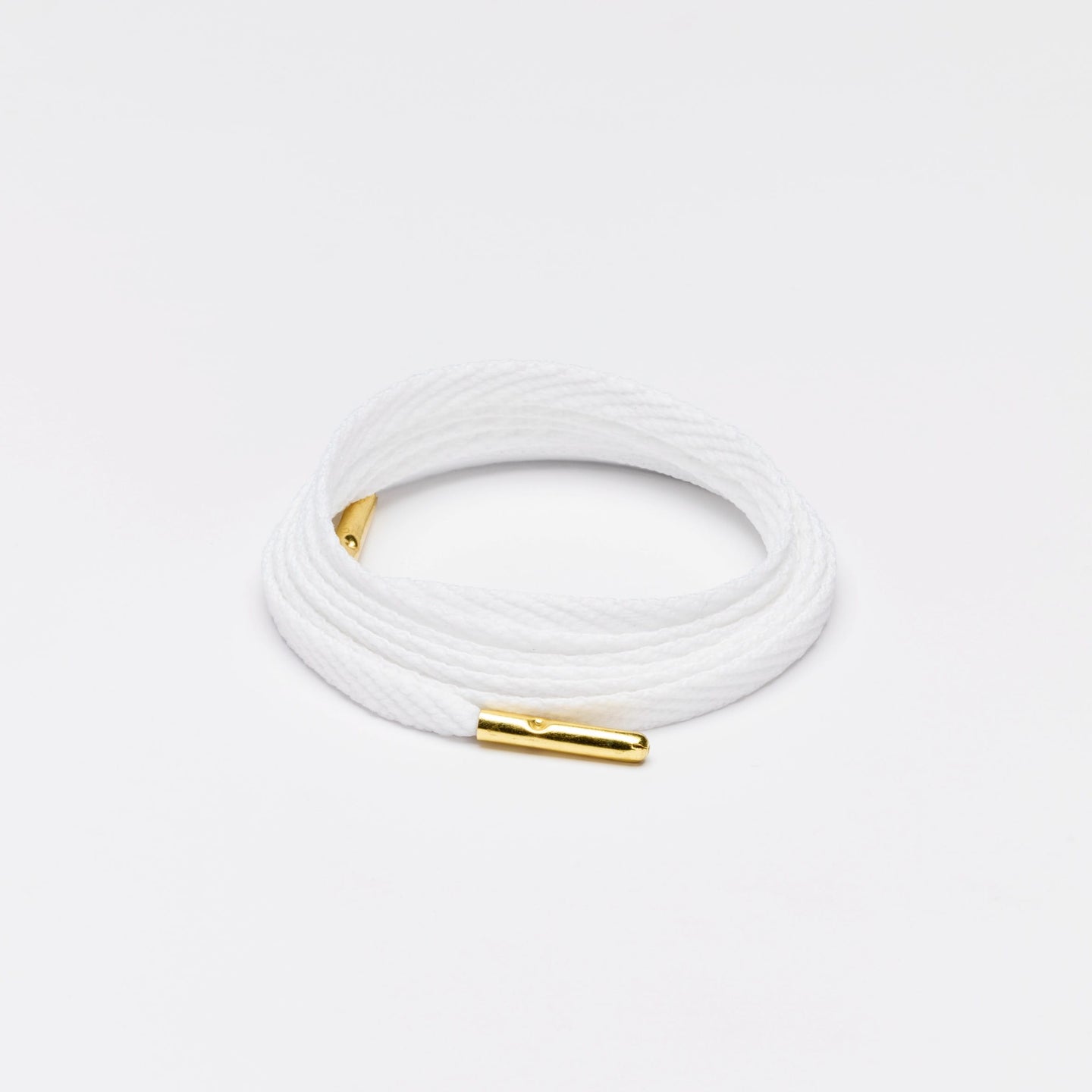 Skinnies Metal Tips Shoelaces · White with Gold Tip · Mr.Lacy