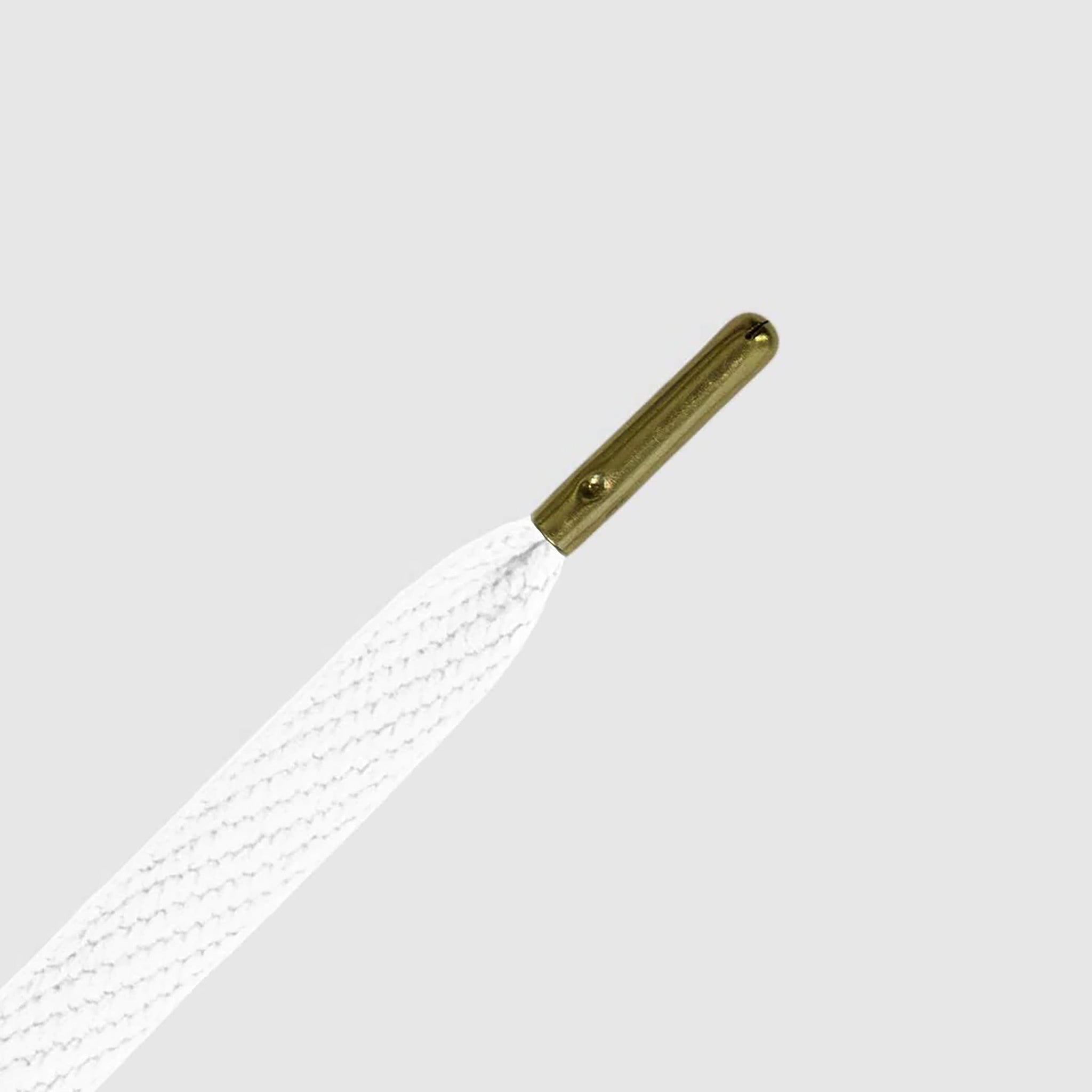 Skinnies Metal Tips Shoelaces · White with Gold Tip · Mr.Lacy