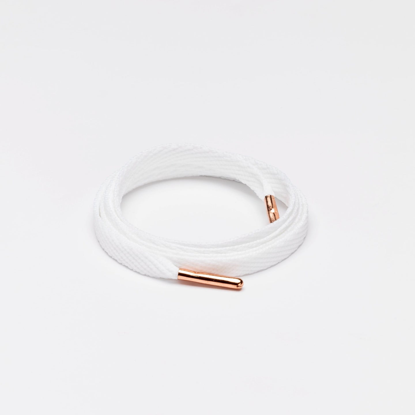 Smallies Metal Tip Shoelaces · White with Rose Gold Tip · Mr.Lacy