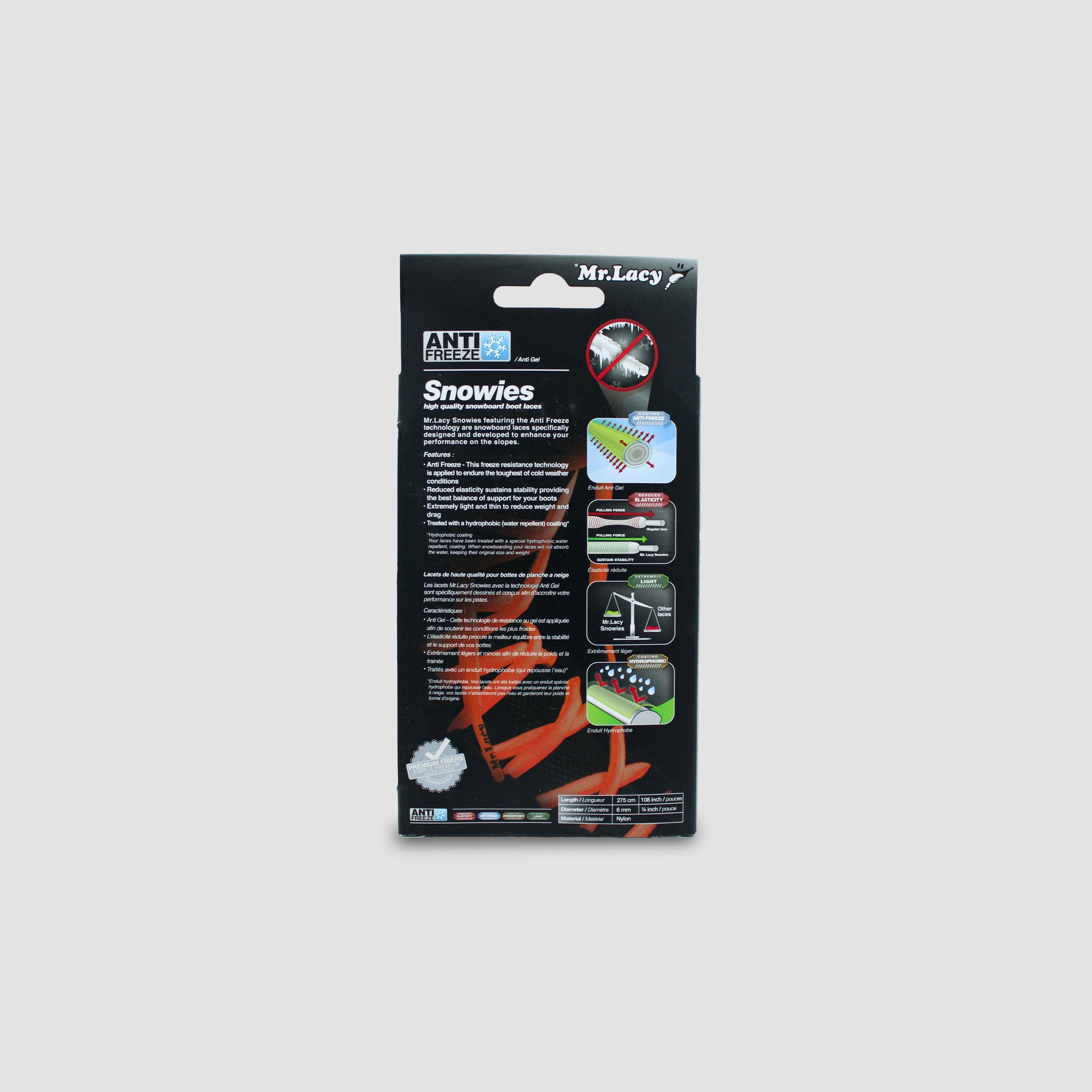 Snowies Snowboard Boot Laces · Bright Orange