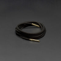 Runnies Ronde Metalen Uiteinden Schoenveters - Zwart met Gouden Uiteinde - Mr.Lacy