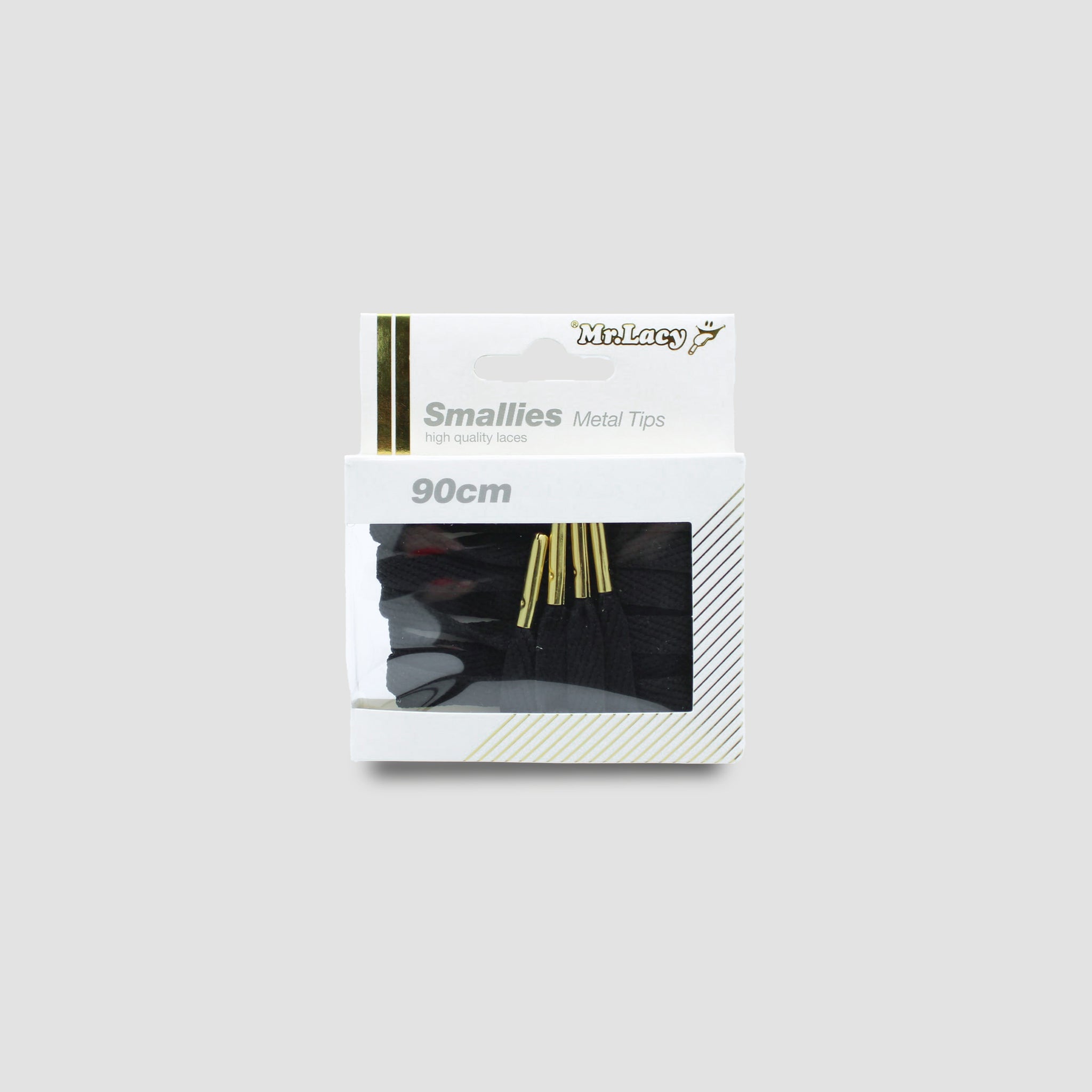 Smallies Cordones Metal Tip - Negro con punta dorada