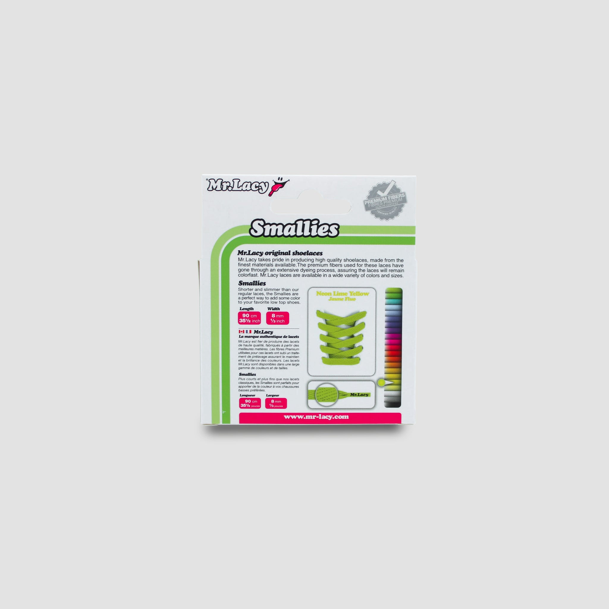 Smallies Shoelaces · Neon Lime Yellow