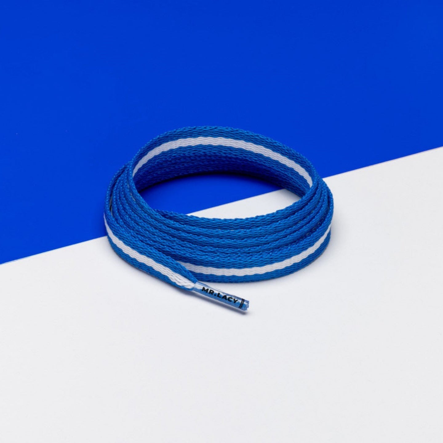 Cordones Stripies - Azul real/Blanco